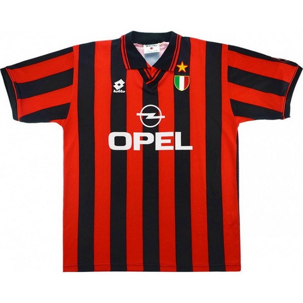 Maillot Football AC Milan Domicile Retro 1996 1997 Noir Rouge